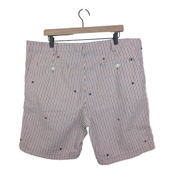 Tommy Hilfiger Stars & Stripes 9" Shorts Cotton Seersucker, Size 40 Mens - Picture 5 of 11